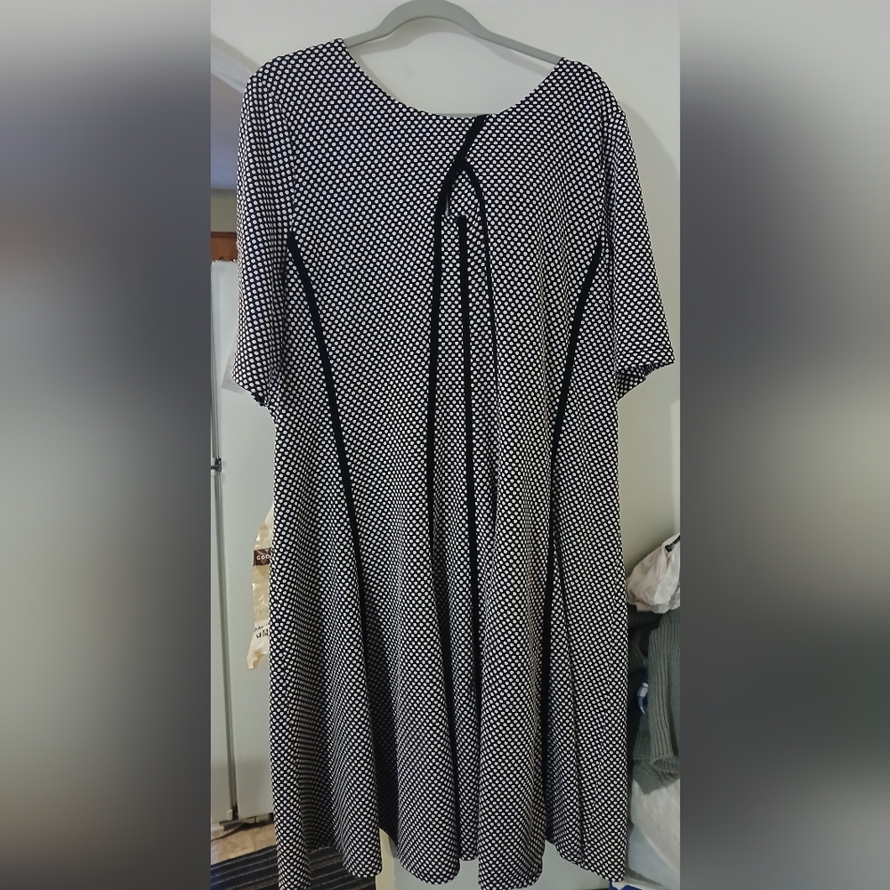 Danny & Nicole Black and White Polka Dot Dress